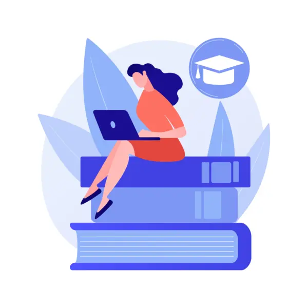 Dibujo mujer estudiando